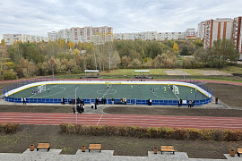 г. Октябрьский. Строительство спортивной площадки на территории МБУ "СОШ №22"